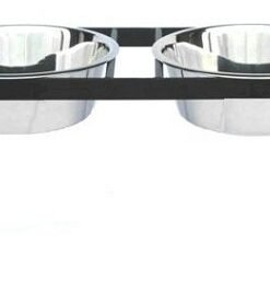 Chariot Double Elevated Dog Bowl - Large/Black
