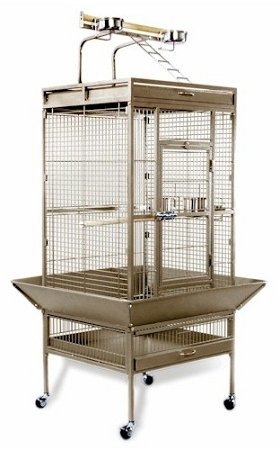 Medium-Wrought-Iron-Select-Bird-Cage-Black