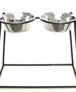Pyramid Elevated Double Dog Feeder - XX Large/Black