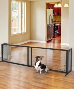 Richell Large Freestanding Metal Mesh Pet Gate in Antique Bronze