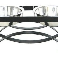 SeeSaw Double Elevated Dog Bowl - Large/Black