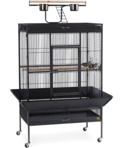 Select Wrought Iron Play Top Parrot Cage - Black