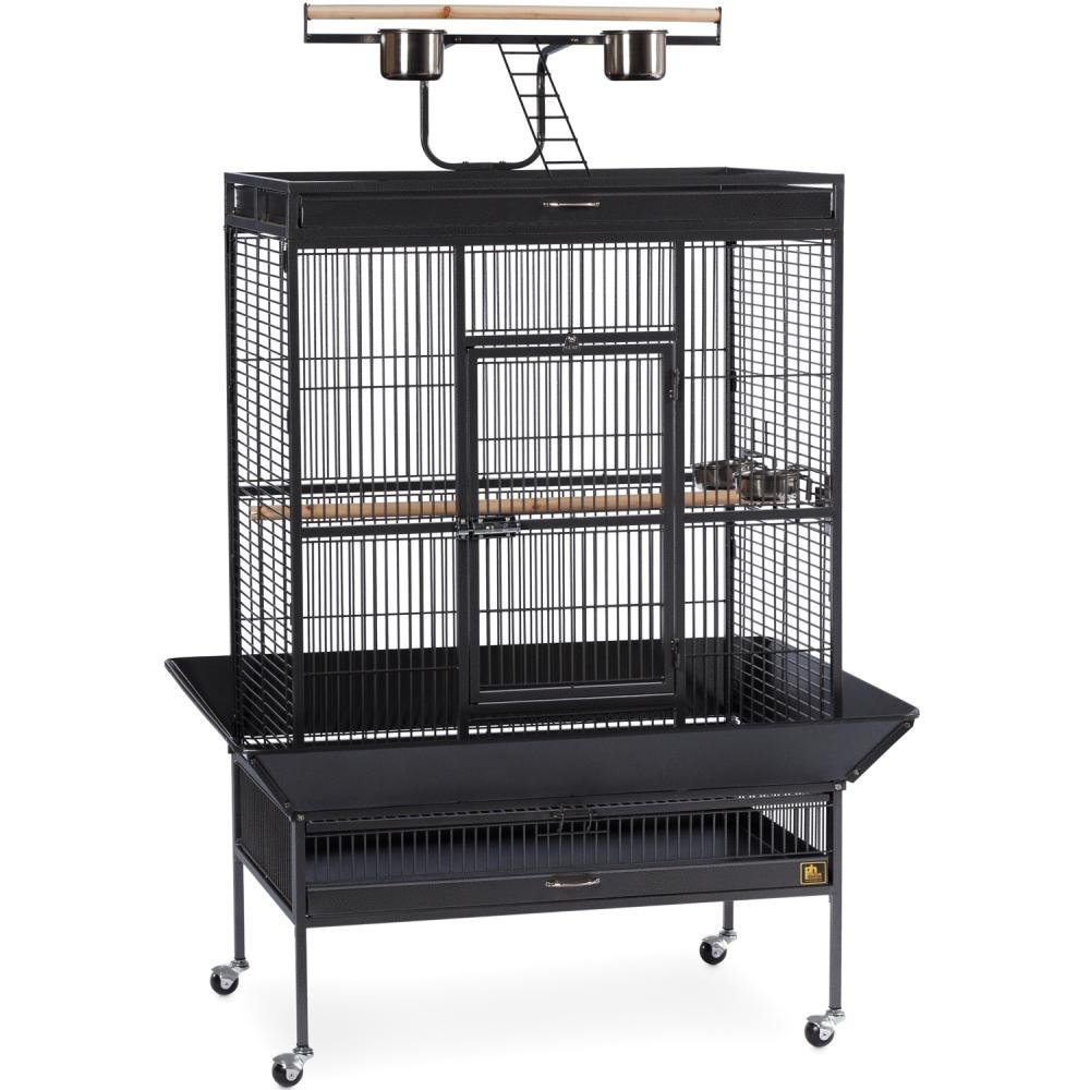 Select-Wrought-Iron-Play-Top-Parrot-Cage-Black