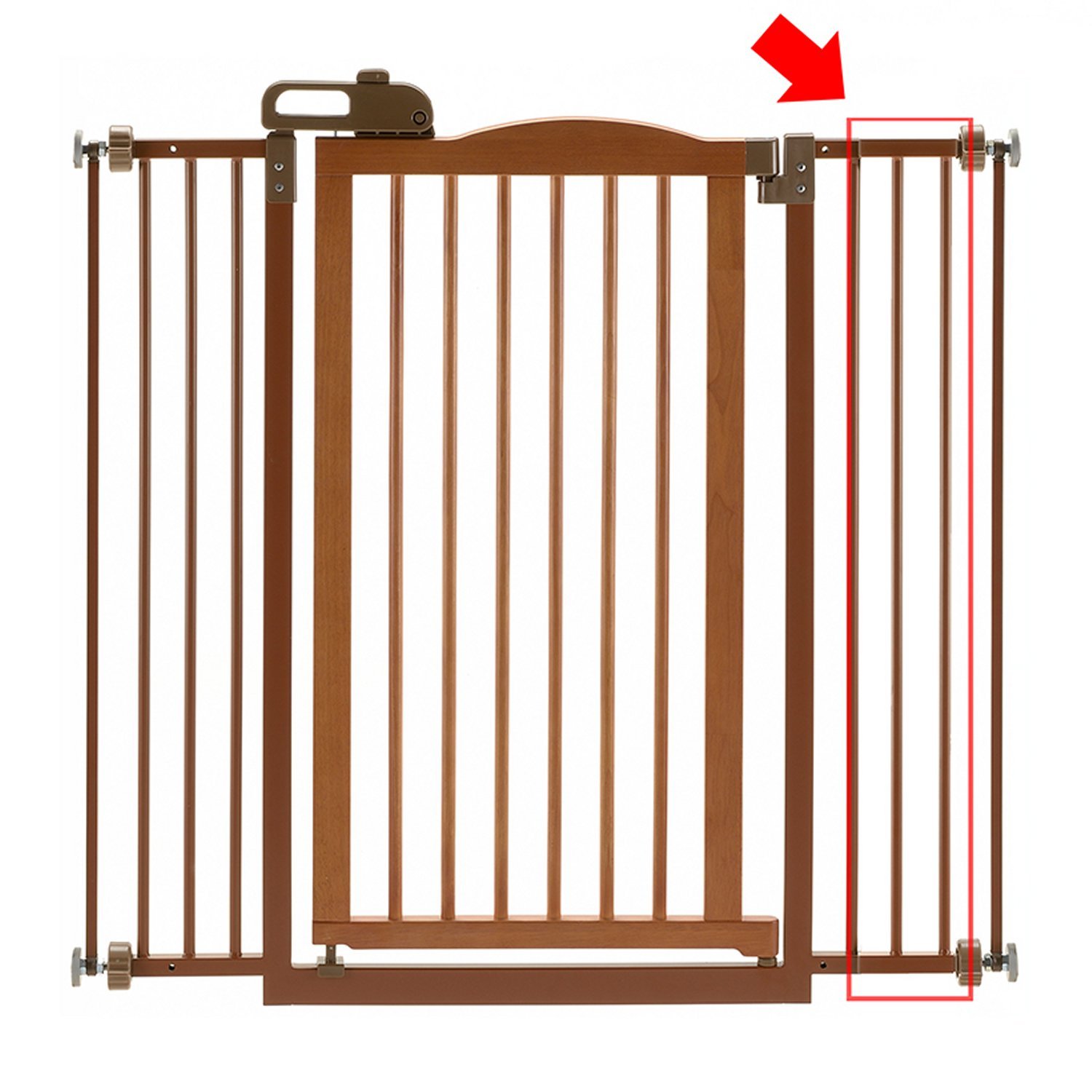 Tall-One-Touch-Gate-II-Extension-in-Brown