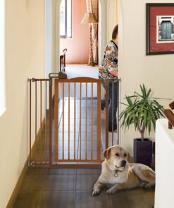 Tall One-Touch Gate II in Brown